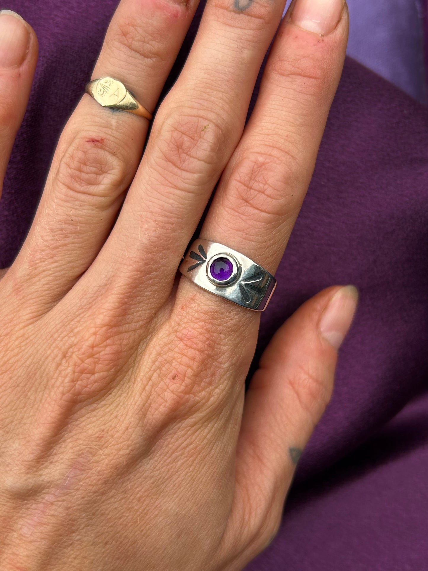 Amethyst Petal Ring