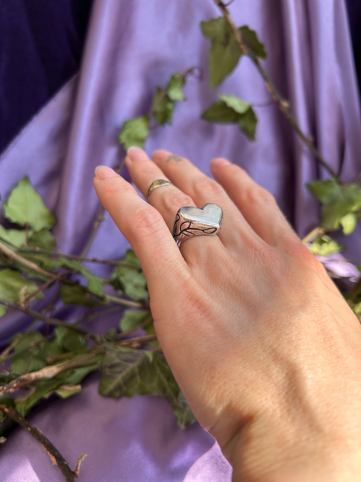 Chunky Heart Signet Ring