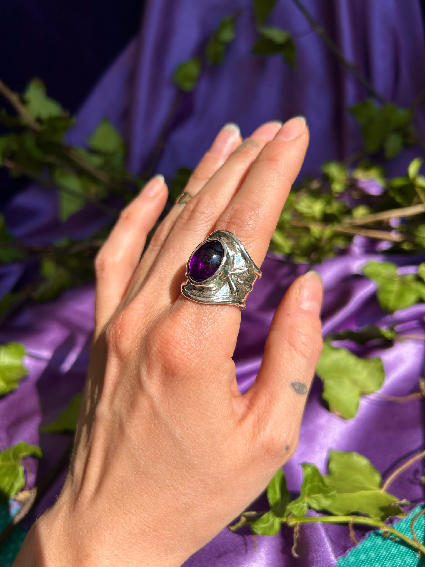 Amethyst Shield Ring