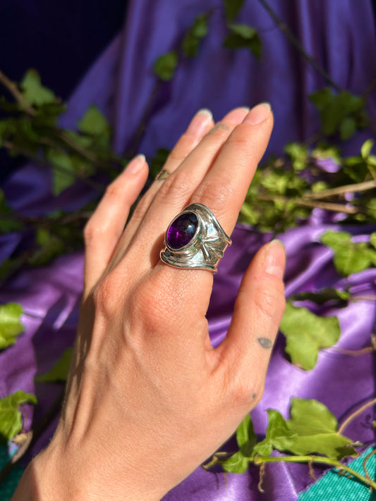 Amethyst Shield Ring
