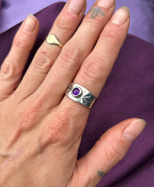Amethyst Petal Ring