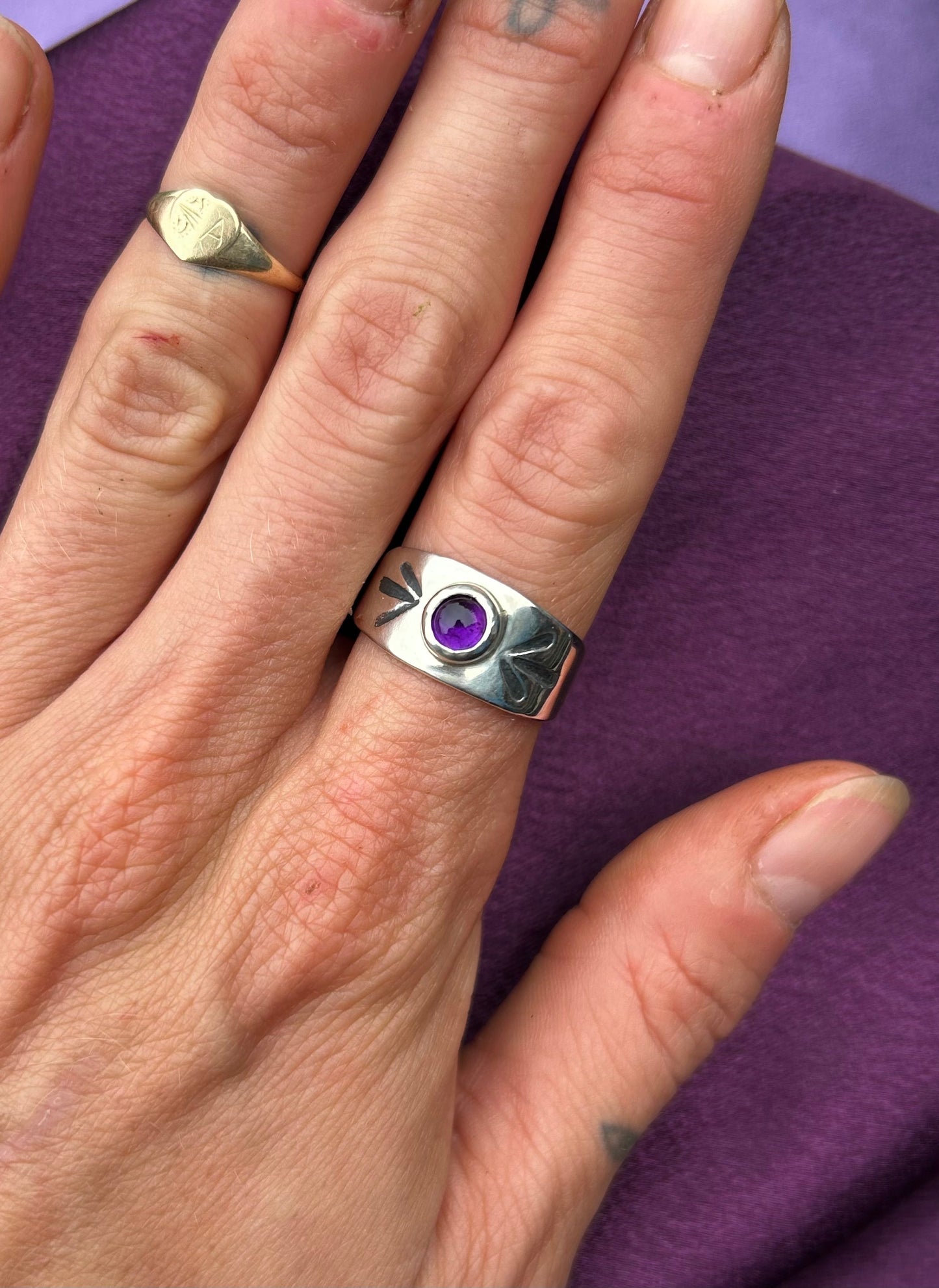 Amethyst Petal Ring