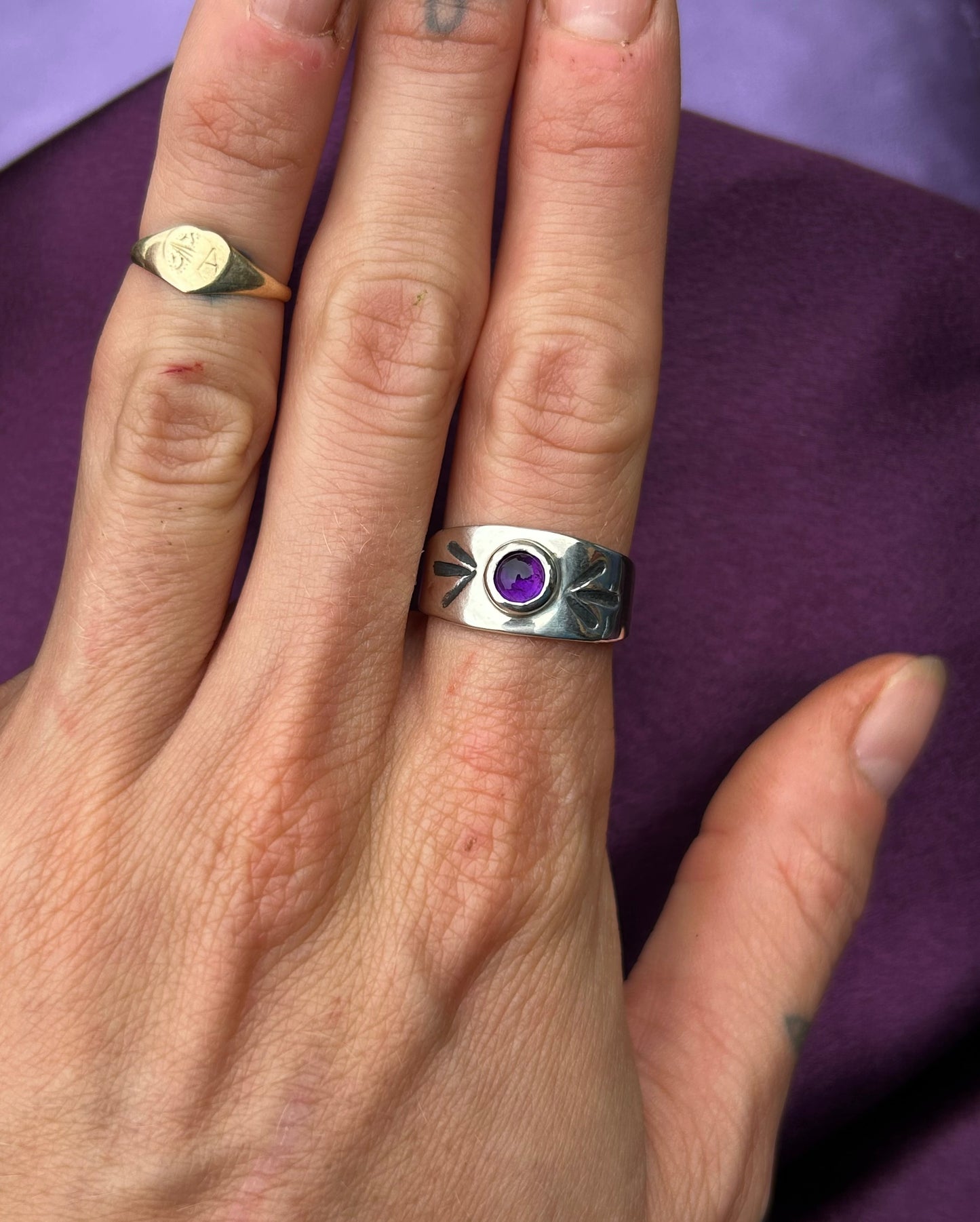 Amethyst Petal Ring