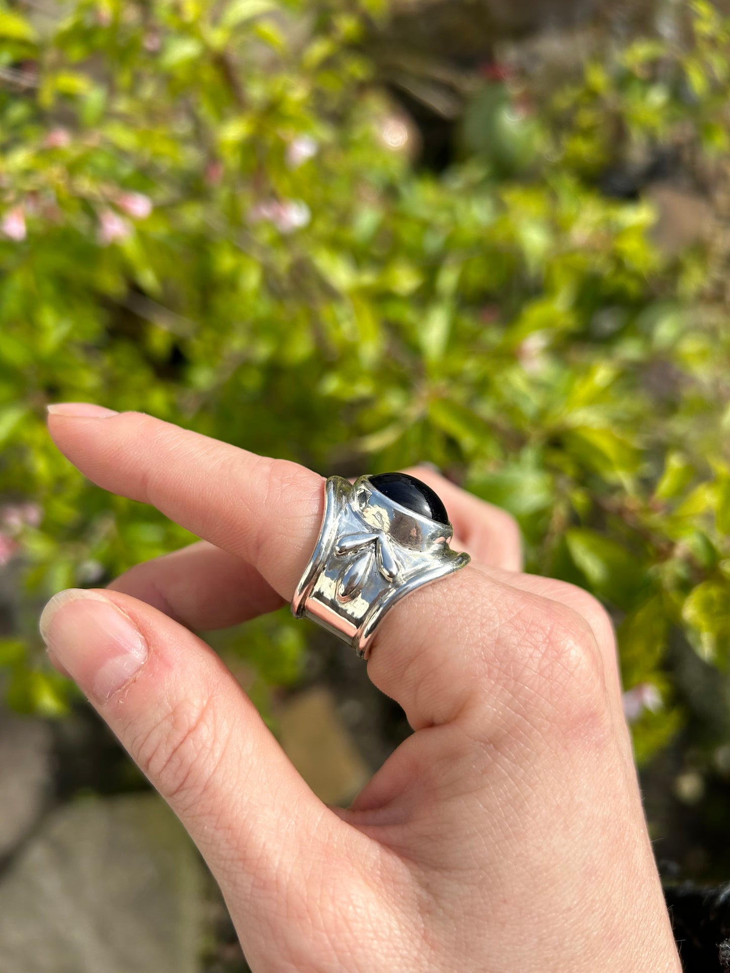 Amethyst shield ring - PLEASE READ INFO BEFORE PURCHASE