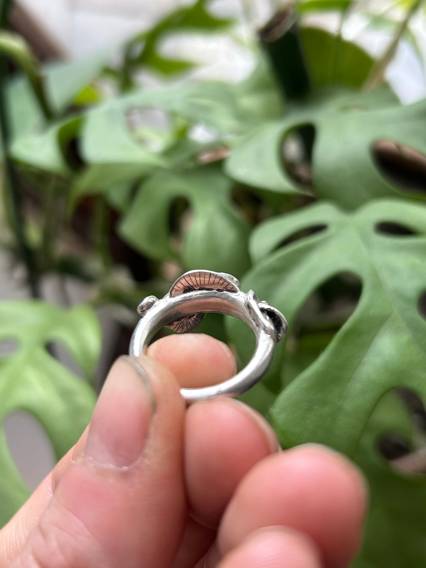 Mushrooms & Moonstone Ring